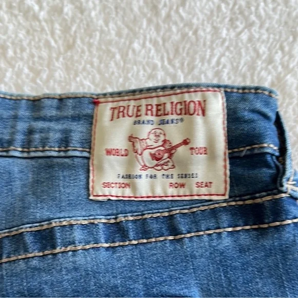 True Religion BECCA Mid Rise Boot Cut Jeans Blue Denim Style Size 29 - Picture 2 of 9
